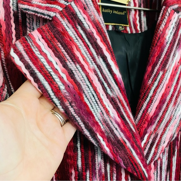 Kathy Ireland NWT Fashion 360 Faux Wool Duster Coat of Many Colors-Red Sz Medium - Picture 4 of 10
